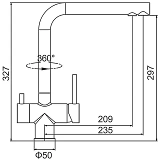Смеситель для кухни Frap F43899-36 черный